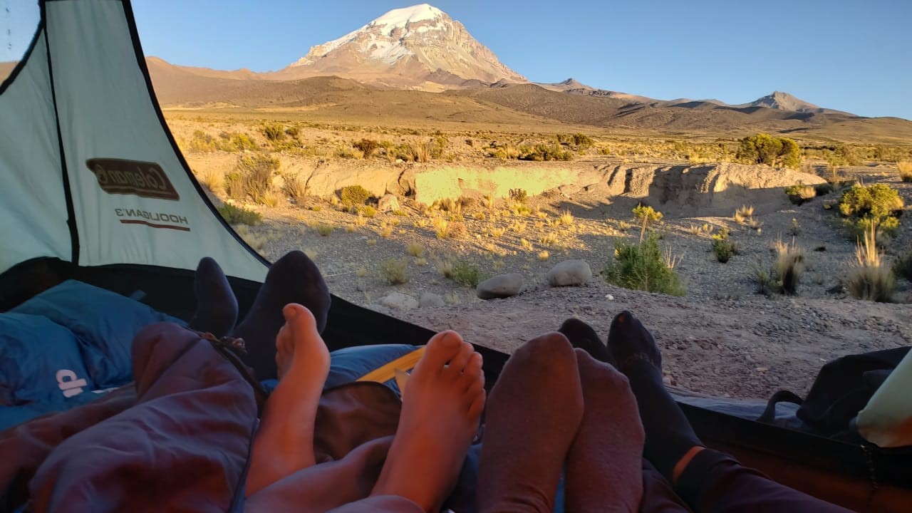 Vue sur le Mont Sajama au matin