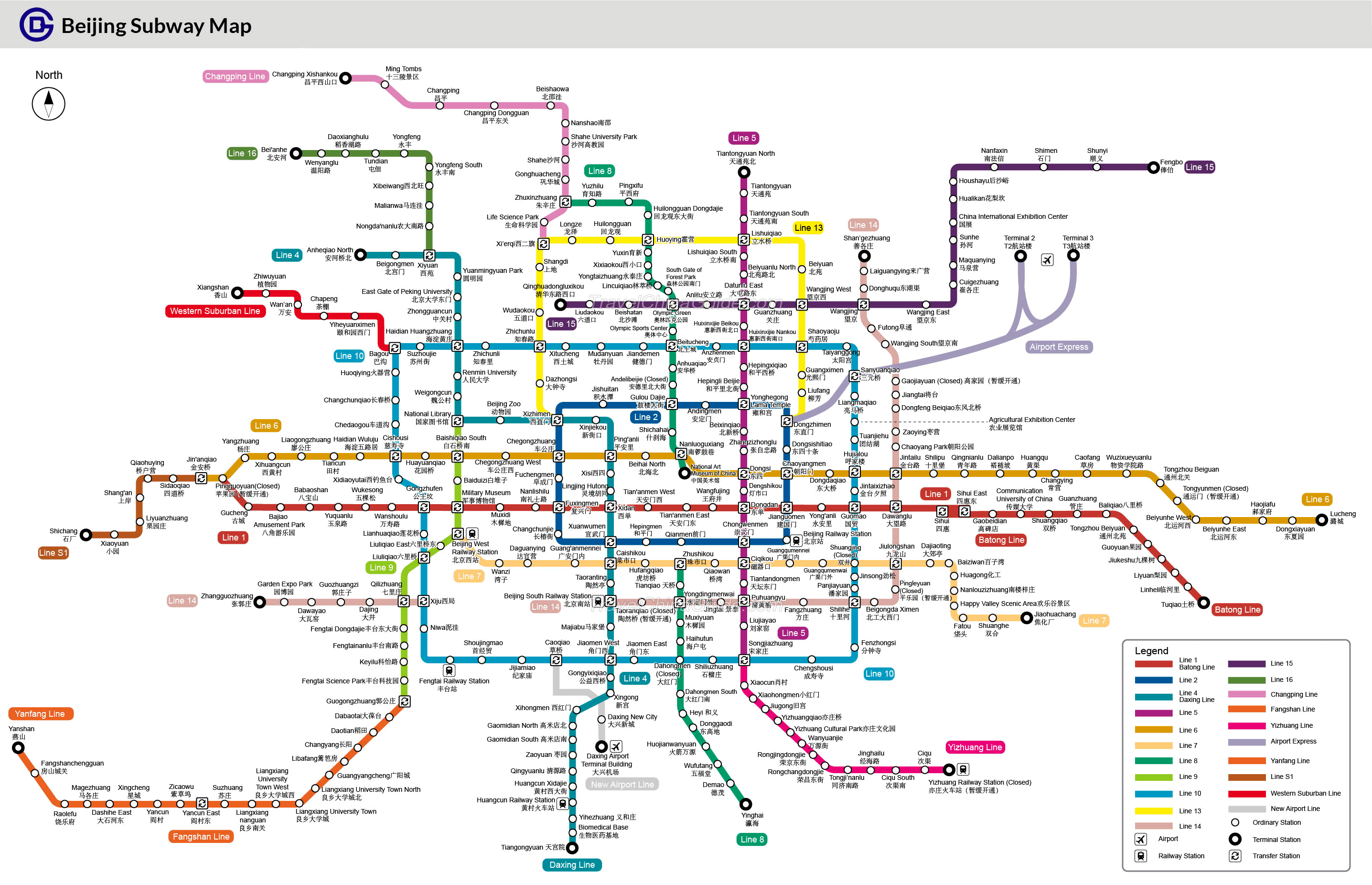 Carte du métro de Pékin