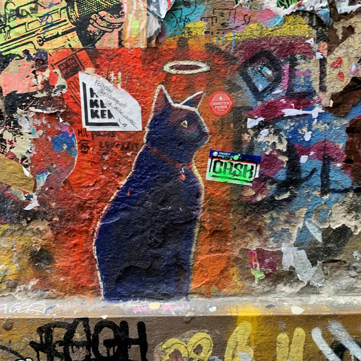 Chat noir street art