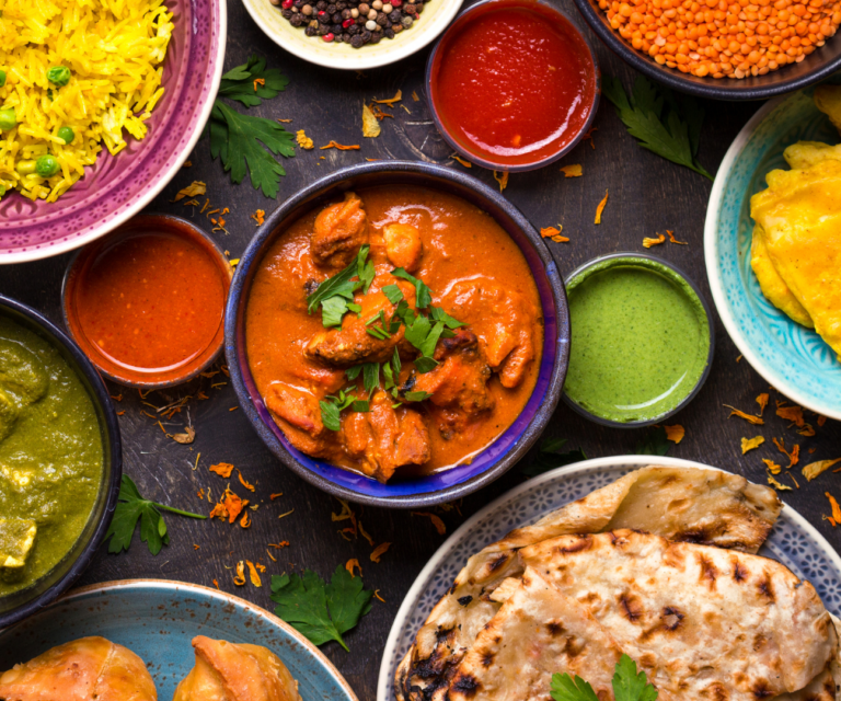Nourriture indienne assortie
