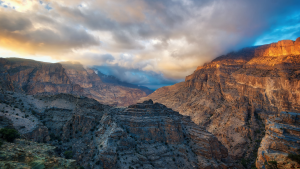 Montagnes d'Al Hajar, Oman aux Émirats Arabes Unis