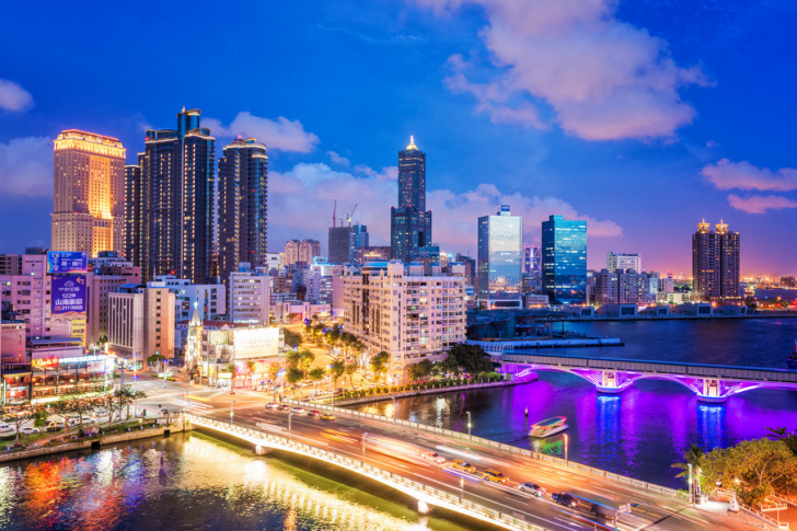 Taïwan Taïwan le soir, vue sur la capitale