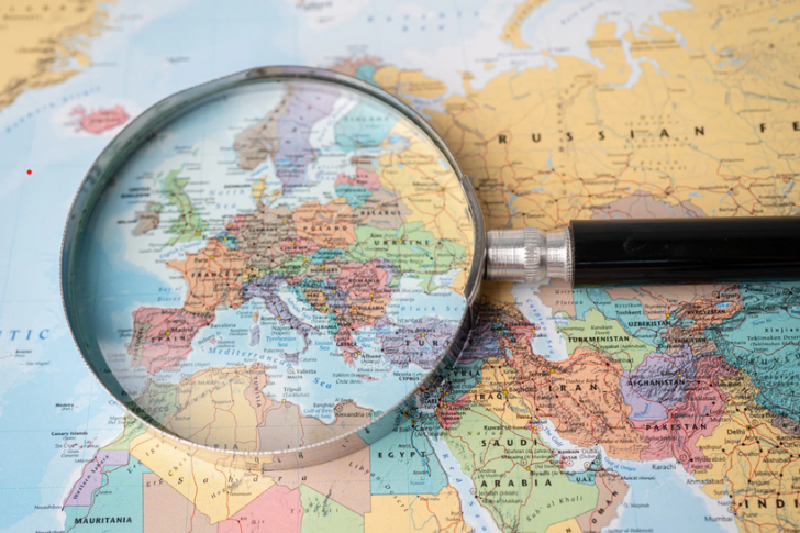 Souscrire une assurance voyage en Europe Carte du monde, continent européen