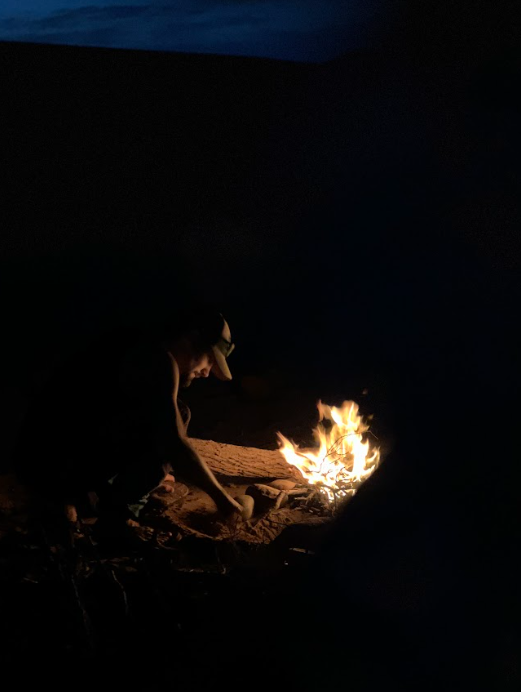 feu de bois desert marocain